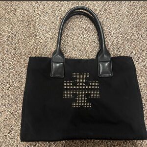 Tory Burch Black Tote with Gold Accents